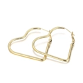 Chic gold-plated heart-shaped stainless steel earrings with twisted rope texture finish - 32mm Gold