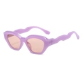 Y2K trendy rectangle sunglasses with purple wavy temples and tinted lenses - Jelly Purple Frame Champagne Lens