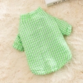 Green and white checkered dog vest made of breathable seersucker for small pets - XS / Green