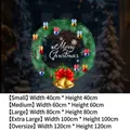 Christmas wreath static window sticker with size guide for holiday decoration - Small [40*40CM]