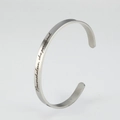 Silver stainless steel open cuff bracelet with engraved Nevertheless she persisted text - Silver G2847-nevertheless
