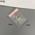 Transparent EVA jewelry storage bag with pink zipper closure, sized 6x8cm for small rings - 50 Silk Pink Transparent Zipper Bag / 6x8cm