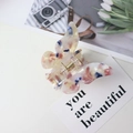 Pink and blue marble texture butterfly hair claw clip made of acetate material - Multicolor Marble