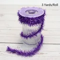 Purple tinsel garland 3 yards per roll for Halloween DIY crafts and decorations - 3 Meters / Purple