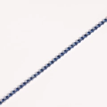 Detailed view of a silver bracelet featuring a single row of prong-set blue zircons - Platinum Plated - Royal Blue Zirconia