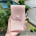 Custodia per pennelli in pelle PU rosa con chiusura a scatto tenuta in mano - Custodia di Immagazzinaggio / Nudo