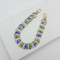 Purple and green acrylic chain strap with gold metal spring hooks for bags - 30cm Phone Chain / Translucent Purple Green