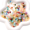 Irregular acrylic colorful stone beads in a white floral tray for DIY jewelry making - 10g Pack (Approx. 80 Pieces) / Random Mixed Colors