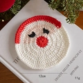 Posavasos de Papá Noel de punto hecho a mano para decoración de mesa de Navidad - Estilo de Cara de Papá Noel de Dibujos Animados (Estilo D)