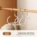 Multifunctional S-shaped white metal hat hanger and closet organizer hooks in simple white - 1 Piece / Simple White