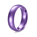 Classic 6mm purple stainless steel ring with a polished finish and rounded profile - US 6 / Purple