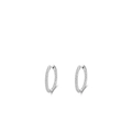 Elegant s925 sterling silver hoop earrings with sparkling rainbow micro-pave zircons - 925 Silver / Silver Color White Stone