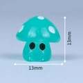 Micro landscape luminous mushroom elf ornament in cyan resin finish, 13x13mm size - Luminous Blue