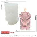 Rose and praying hands silicone candle mold with finished pink flower wax art - Rose Vow Candle ZW-385