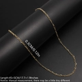 Golden Figaro chain necklace 0.3cm width 45+5cm length stainless steel DIY material - Figaro Chain 3mm Width