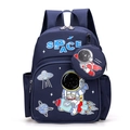 Dark blue astronaut elementary school bag with matching small round coin purse - Astronaut Deep Blue