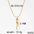 Collana con ciondolo a forma di cavalluccio marino dorato e dettagli sulle dimensioni - Collana Oro (D1475) / Oro
