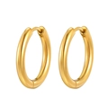 Minimalist gold hoop earrings in polished stainless steel for women fashion style - Gold 2.5*11mm