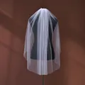 Voile de mariée blanc élégant à une couche avec bordure perlée faite à la main - Avec Peigne Longueur 90CM / Blanc