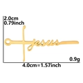 18k gold plated stainless steel Jesus cross pendant for DIY necklaces and bracelets - JESUS Letter / Gold