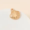 Golden plated shell pendant with sunburst texture for DIY jewelry making accessories - Shell Shape Style (22#)