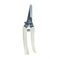 Garden pruning shears with beige ergonomic handles and sharp stainless steel blade - Straight Mouth / OPP Bag