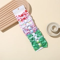 5-piece baby girls bow hair clip set with heart and rainbow patterns on ribbon - Style 9
