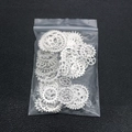 Detailed view of silver steampunk alloy gears and cogs for DIY crystal epoxy resin crafts - Silver Metal Gears 50g