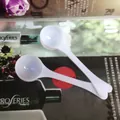 Set of 3g white plastic measuring spoons with a heart-shaped handle for milk powder - Heart Handle Tip / 3g (9.5*2.6*1.8cm) / White