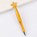 Elegant gold ballpoint pen with star-shaped top ornament for festive gift giving - Pentagram / Orange
