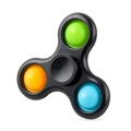 Black fidget spinner toy with colorful green orange and blue silicone push pop buttons - Black Fidget Spinner
