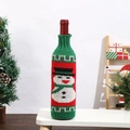 Copribottiglia di vino in maglia con motivo a pupazzo di neve per decorazione natalizia - Rosso e Verde Pupazzo di Neve