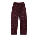 Détails d'un pantalon femme bordeaux à paillettes avec une taille élastique souple - Pantalon Rouge Vin