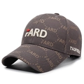 Casquette de baseball marron avec broderie FARD et motif imprimé intégral - Réglable / Gris