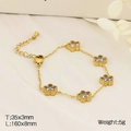 Elegant 18K gold-plated star charm bracelet with sparkling cubic zirconia settings - Star Zircon Champagne White Style(KB182710-HM)