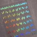 Adesivo olografico per unghie con motivi a onde e cuori laser, variante M-505 - Stile Laser Olografico (M-505)