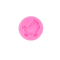 Pink round silicone mold featuring a detailed baby stroller relief for fondant cake decor - 3# Baby Stroller / Pink