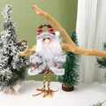 Dettaglio di pendente Babbo Natale con cappello a quadri e campanelli per l'albero - Babbo Natale