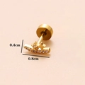 Pendiente de estrella dorado para cartílago con circonitas, ancho de 0,8 cm - Dorado 5#
