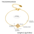 Detailansicht der goldfarbenen Zirkon-Schneeflocken-Halskette mit Maßen und Gewicht - Schneeflocke Anhänger Armband (TXE292)