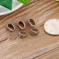 Cinque ganci per ciondoli in acciaio inossidabile argento con moneta di riferimento - Stile B 10*8mm / Color Acciaio