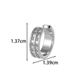 Silver U-shaped ear cuff with pave set zircon stones measuring 1.37cm by 1.39cm - Double Row Intertwined Style (2617-4#银)