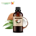 Organic coconut oil 100ml in dark glass bottle with fresh coconut and green leaves - Coconut Oil 100ml