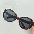 Classic tortoise shell oval sunglasses for kids with UV 400 protection and CE certification - Leopard Print