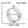 Detailed size and weight specs for the silver stainless steel round glass locket pendant - Inner Diameter 30mm - Cavity Thickness 10mm / Steel