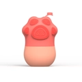 Coral red and light orange cat paw silicone facial ice massager with soft cleaning bristles - Cat Claw Pink + With Brush
