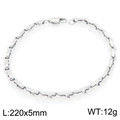 Bracelet chaîne à maillons ovales en acier inoxydable argenté avec fermoir à bascule - Bracelet Argent