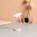 Mini lampe de bureau LED rose pliable avec bras réglable et lumière chaude de protection - LD01-Rose