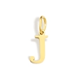 Polished gold letter J alphabet pendant charm for DIY necklaces and bracelets accessory - Letter J (Gold)
