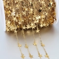 Catena a stelle in acciaio dorato 18k per creazione gioielli fai da te in rotolo - Stella 7,7mm 1 Metro/Confezione / Oro